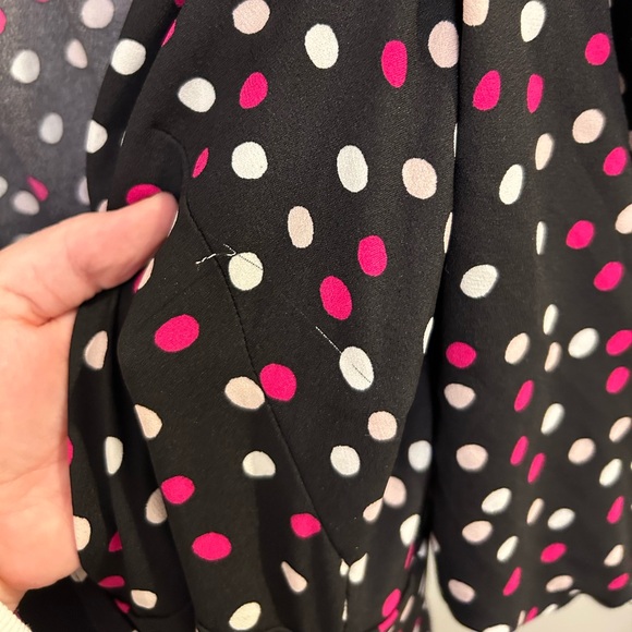 Kate Spade Glimmer Dot Wrap Dress Black Multi Size Medium FLAWED Designer S0767 - Picture 9 of 13